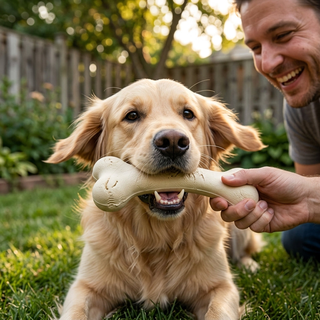Bite-resistant rubber bone